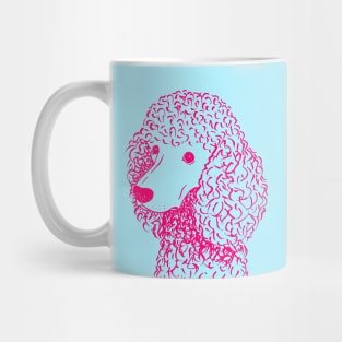 Poodle (Light Blue and Hot Pink) Mug